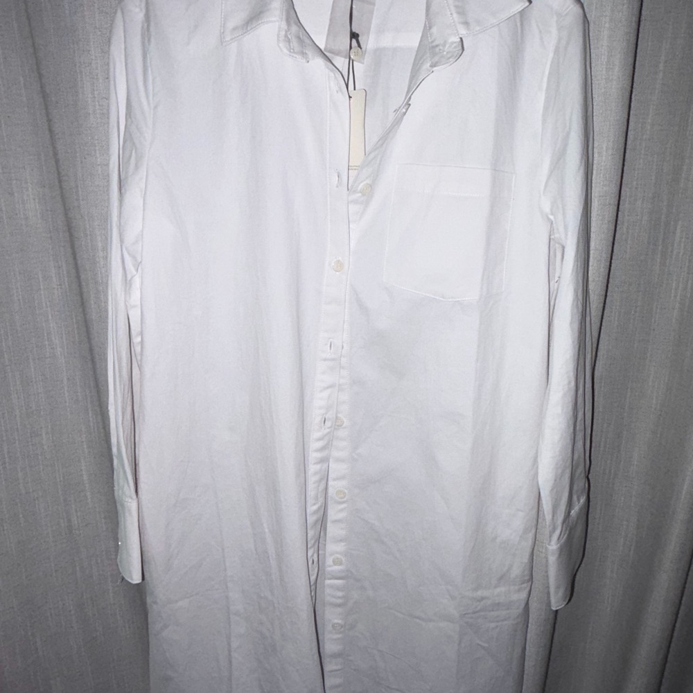 Elegant Sheer Black and White Button-Down Dress